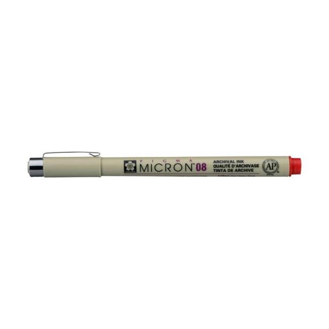 Sakura Pigma Micron Teknik Çizim Kalemi 08 0,5 mm Kırmızı - 1