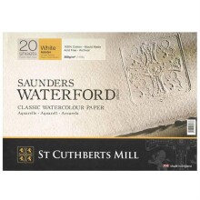 Saunders Waterford Classic White Rough Sulu Boya Blok 31x23 cm 300 g 20 Yaprak - Saunders