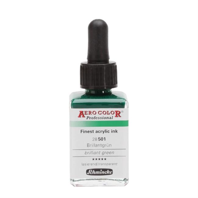 Schmincke Aero Color Akrilik Mürekkep 28 ml Brilliant Green 501 - 1