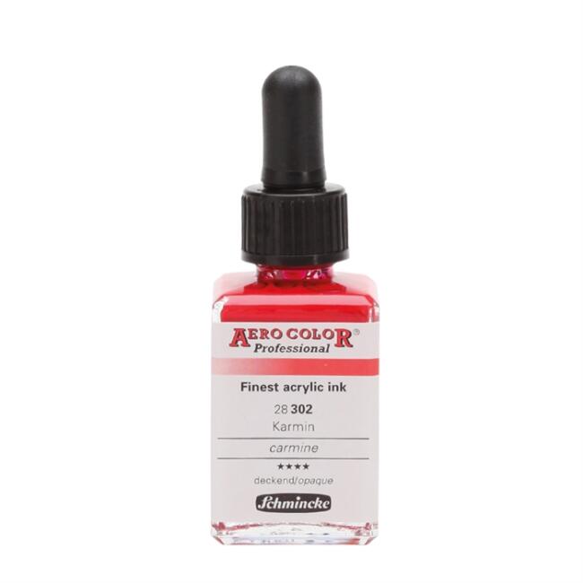 Schmincke Aero Color Akrilik Mürekkep 28 ml Carmine 302 - 1