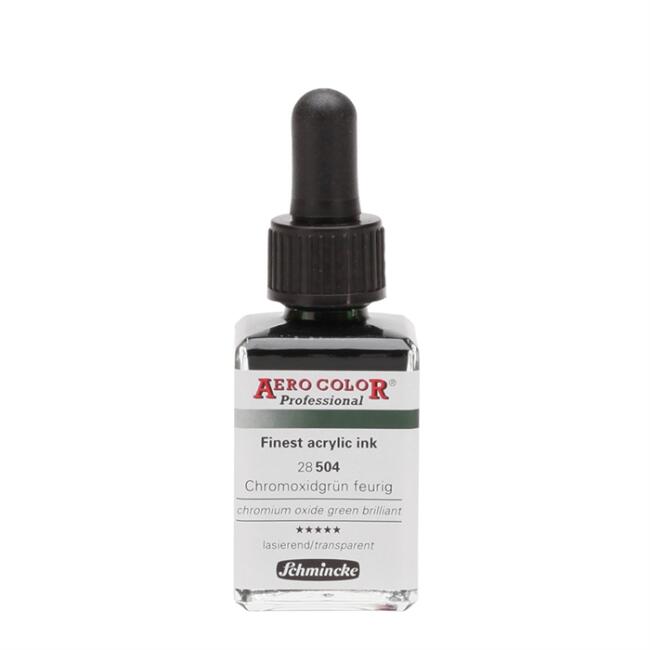 Schmincke Aero Color Akrilik Mürekkep 28 ml Chromium Oxide Green 504 - 1