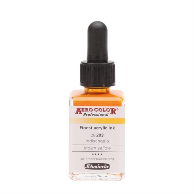 Schmincke Aero Color Akrilik Mürekkep 28 ml Indian Yellow 203 - 1