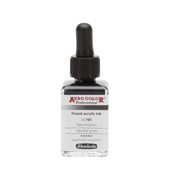Schmincke Aero Color Akrilik Mürekkep 28 ml Neutral Grey 701 - 1