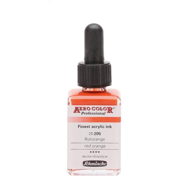 Schmincke Aero Color Akrilik Mürekkep 28 ml Red Orange 205 - 1