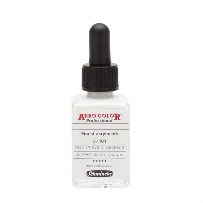 Schmincke Aero Color Akrilik Mürekkep 28 ml Super Opaque White 101 - 1