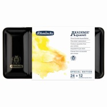 Schmincke Akademie Aquarell Metal Kutu Sulu Boya Seti 36 X Yarım Tablet N:75762 - Schmincke