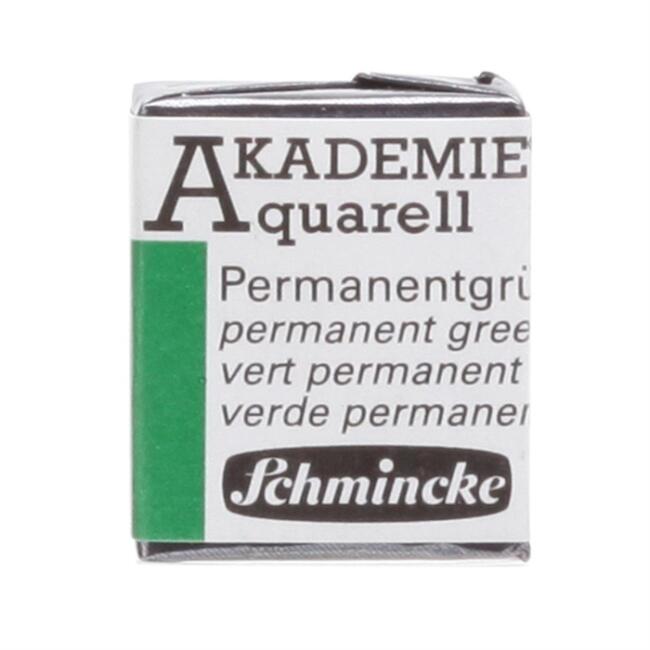 Schmincke Akademie Yarım Tablet Sulu Boya Permanent Green - 1