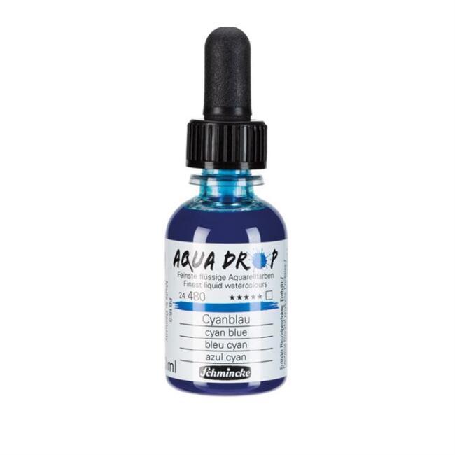 Schmincke Aqua Drop Sıvı Sulu Boya 30 ml Cyan Blue 24480 - 1
