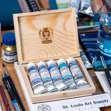 Schmincke Horadam Supergranulation Tüp Sulu Boya Deep Sea Set 15 ml 5’li Ahşap Kutu - 3