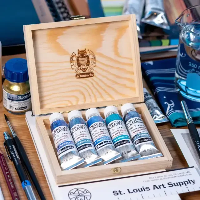 Schmincke Horadam Supergranulation Tüp Sulu Boya Deep Sea Set 15 ml 5’li Ahşap Kutu - 3