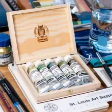 Schmincke Horadam Supergranulation Tüp Sulu Boya Forest Set 15 ml 5’li Ahşap Kutu - 3