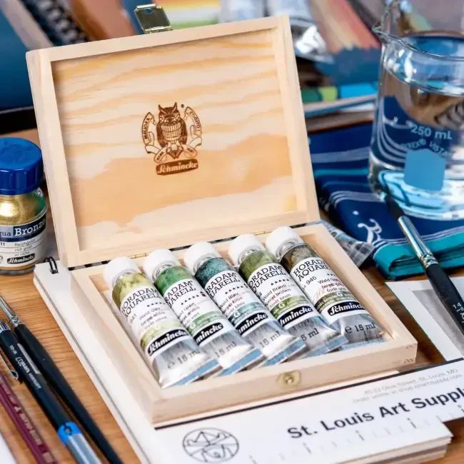 Schmincke Horadam Supergranulation Tüp Sulu Boya Forest Set 15 ml 5’li Ahşap Kutu - 3