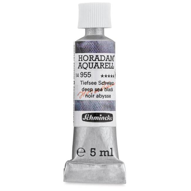 Schmincke Horadam Aquarell Supergranulation Artists' Tüp Sulu Boya 15 ml Deep Sea Black 955 - 1