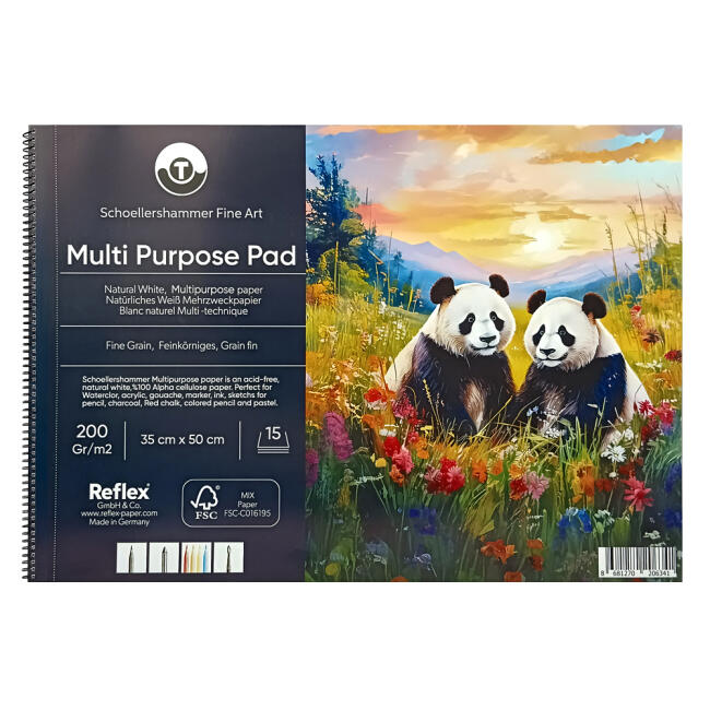 Schoellershammer Fine Art Çok Amaçlı Sanatsal Spiralli Defter 200 gr 35x50 cm 15 Yaprak - 1