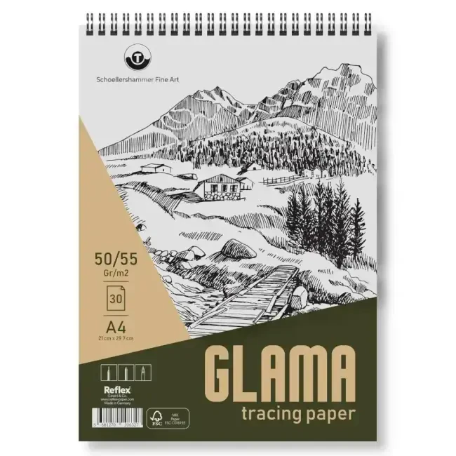 Schoellershammer Glama Tracing Paper Aydinger Eskiz Defteri 50-55 gr A4 30 Yaprak - 1