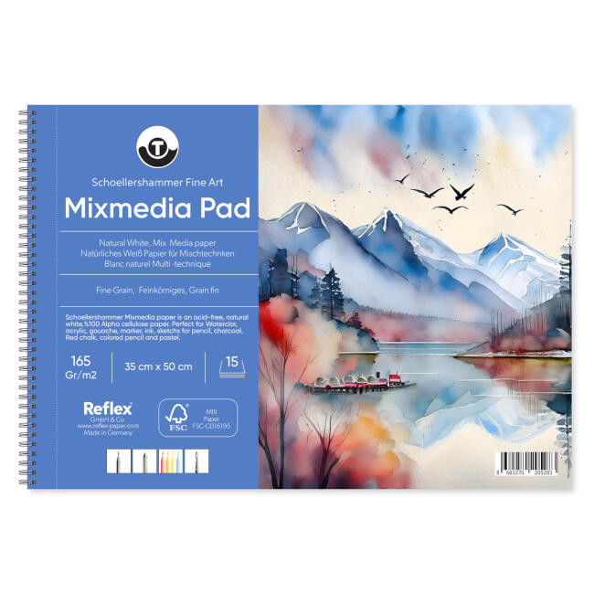 Schoellershammer Mix Media Pad Çok Amaçlı Sanatsal Blok 165 gr 35x50 cm 15 Yaprak - 1