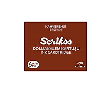 Scrikss Dolma Kalem Kartuşu Kahverengi 6 Adet - Scrikss