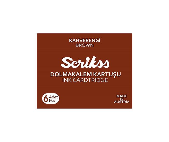 Scrikss Dolma Kalem Kartuşu Kahverengi 6 Adet - 1