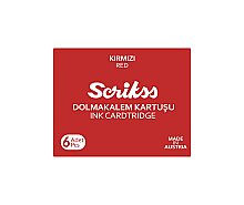 Scrikss Dolma Kalem Kartuşu Kırmızı 6 Adet - Scrikss