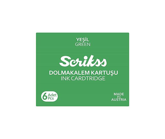 Scrikss Dolma Kalem Kartuşu Yeşil 6 Adet - 1