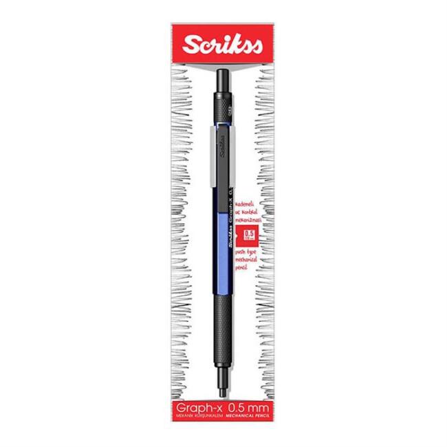 Scrikss Graph-X Metal Versatil Kalem 0,5 mm Mavi - 1