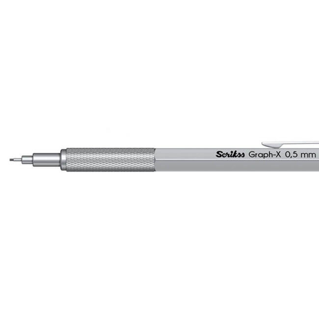 Scrikss Graph-X Metal Versatil Kalem 0,5 mm Saten Gri - 3