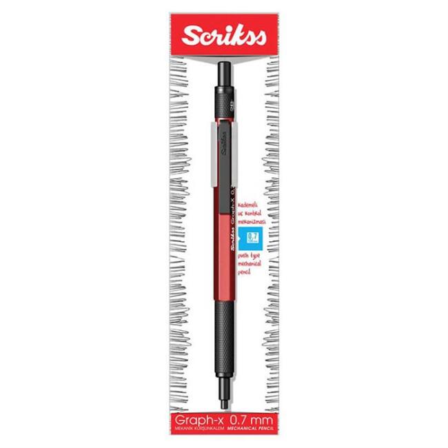 Scrikss Graph-X Metal Versatil Kalem 0.7 mm Kırmızı - 1