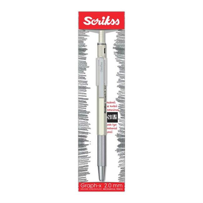 Scrikss Graph-X Metal Versatil Kalem 2mm Mat Beyaz - 1