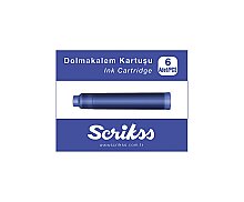 Scrikss Mavi Dolma Kalem Kartuşu 6’lı Set - Scrikss