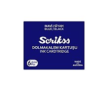 Scrikss Mavi Siyah Dolma Kalem Kartuşu 6’lı Set - Scrikss