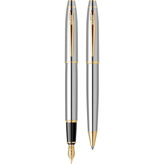 Scrikss Noble 35 Dolma Kalem - Tükenmez Kalem Seti Gold Krom - 1