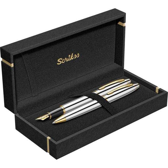 Scrikss Noble 35 Dolma Kalem - Tükenmez Kalem Seti Gold Krom - 4
