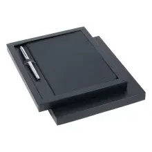Scrikss Premium Yazı Seti Chester A5 Siyah Defter & Metropolis 800M Krom Roller Kalem SD300-1 - 1