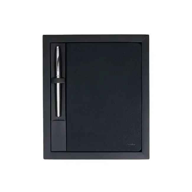 Scrikss Premium Yazı Seti Chester A5 Siyah Defter & Metropolis 800M Krom Roller Kalem SD300-1 - 2