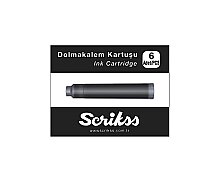 Scrikss Siyah Dolma Kalem Kartuşu 6’lı Set - Scrikss