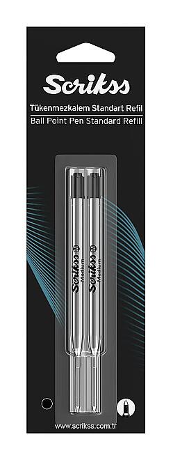 Scrikss Tükenmez Kalem Standart Refill Blister Siyah 2’li Set - 1