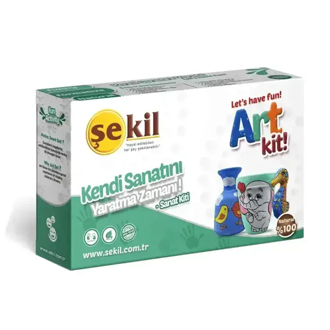 Şekil 3'lü Saksı - Figür Boyama Sanat Seti - Şekil
