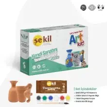 Şekil 3'lü Saksı - Figür Boyama Sanat Seti - Şekil (1)