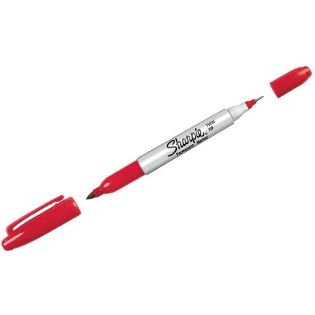 Sharpie Çift Uçlu Permanent Marker Kalem Kırmızı - 1