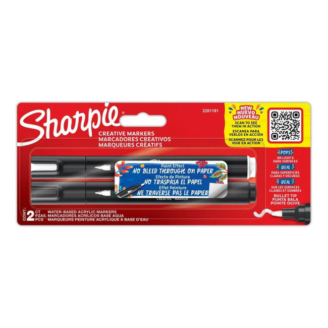 Sharpie Creative Marker Akrilik Kalem Set 2'li Black&White 2201181 - 1