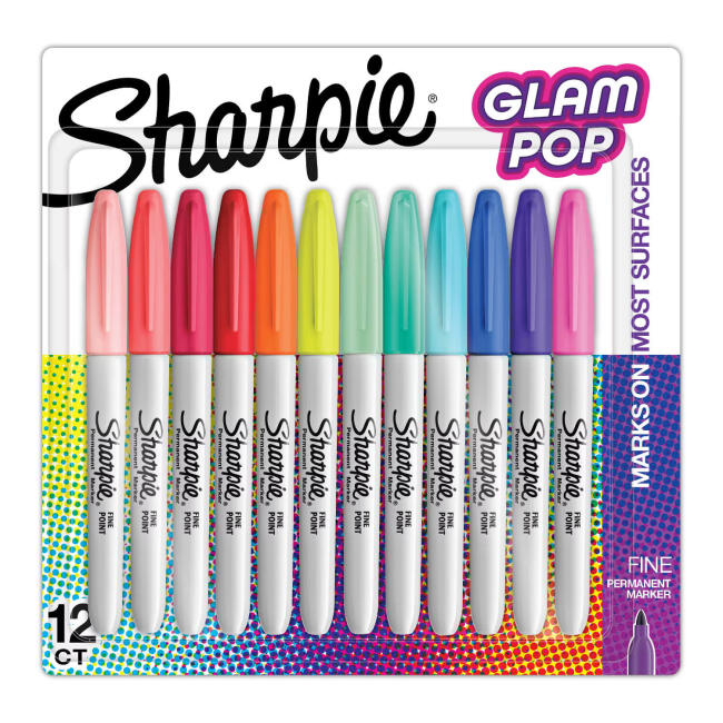 Sharpie Glam Pop Fine Permanent Marker Kalem Seti 12li 2198780 - 1