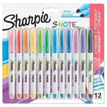 Sharpie S Note Kesik Uçlu Marker Kalem Seti 12 Renk - SHARPIE
