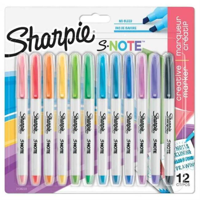 Sharpie S Note Kesik Uçlu Marker Kalem Seti 12 Renk - 1