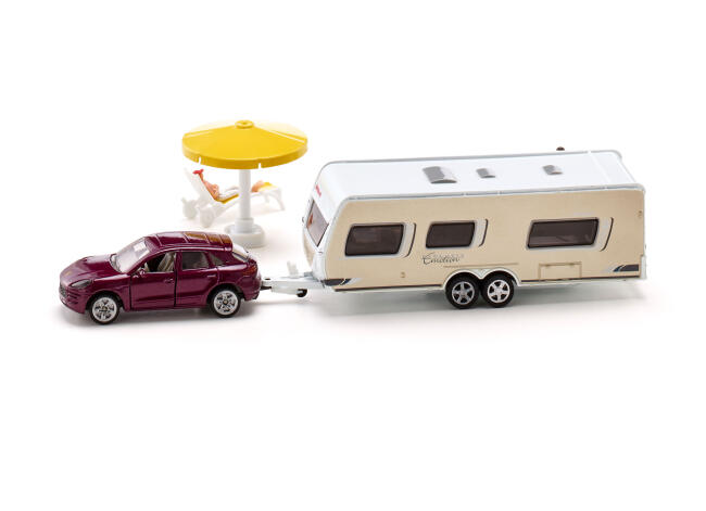 Sıku Maket Metal Taşıt Araba & Karavan 1/55 N:2542 Car Wıth Caravan - 2