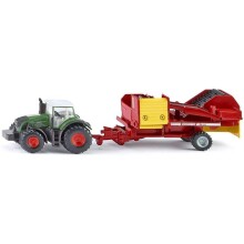 Sıku Maket Metal Taşıt Traktor Romorkunda Hasat Makinesi 1/87 N:1808 Tractor Wıth Polato (13,75D) - SIKU MODEL