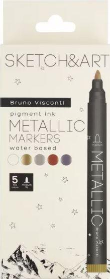 Sketch & Art Çift Taraflı Marker Kalem 6’lı Metalik Renkler - 2