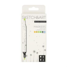 Sketch & Art Çift Taraflı Marker Kalem 6’lı Peyzaj Renkler - 1