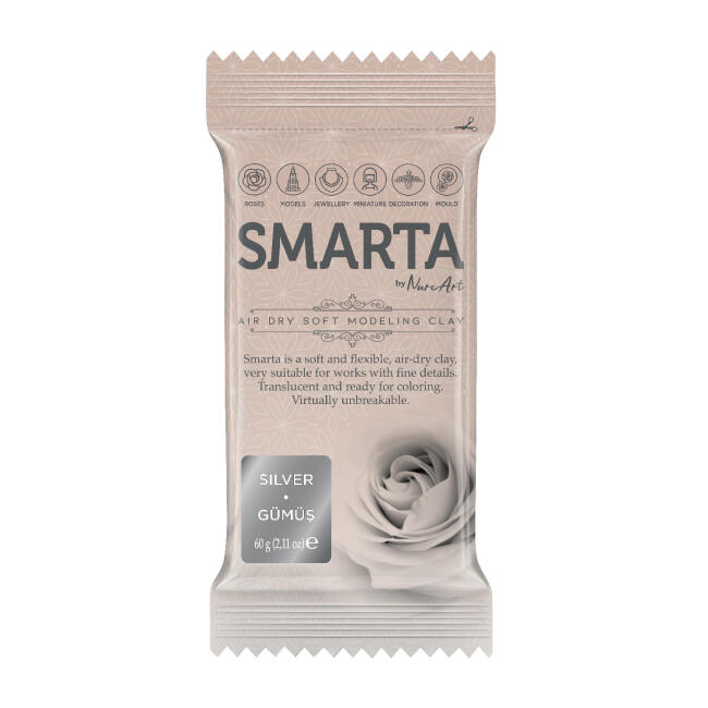 Smarta Hava İle Kuruyan Modelleme Hamuru 60 gr Gümüş 28 - 1