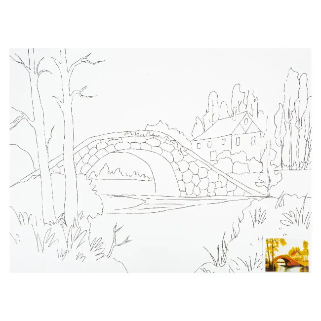 St. Petersburg Sonnet Desenli Pres Tuval 30x40 cm Bridge DK13701-D - St. Petersburg