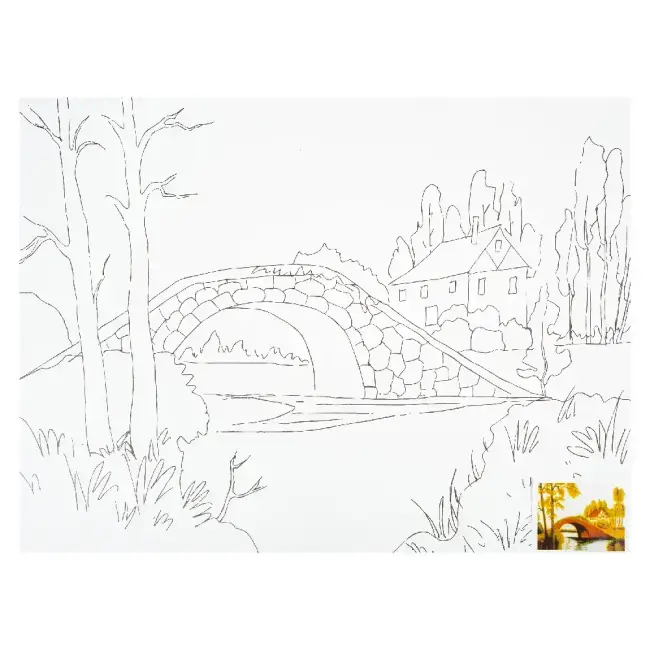 St. Petersburg Sonnet Desenli Pres Tuval 30x40 cm Bridge DK13701-D - 1